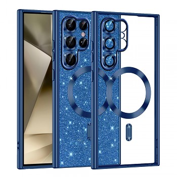 Techsuit Třpytivý MagSafe Samsung Galaxy S22 Ultra 5G Modrá