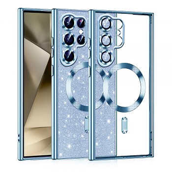 Techsuit Luxusní Třpytivý MagSafe Samsung S22 Ultra Světle modrá