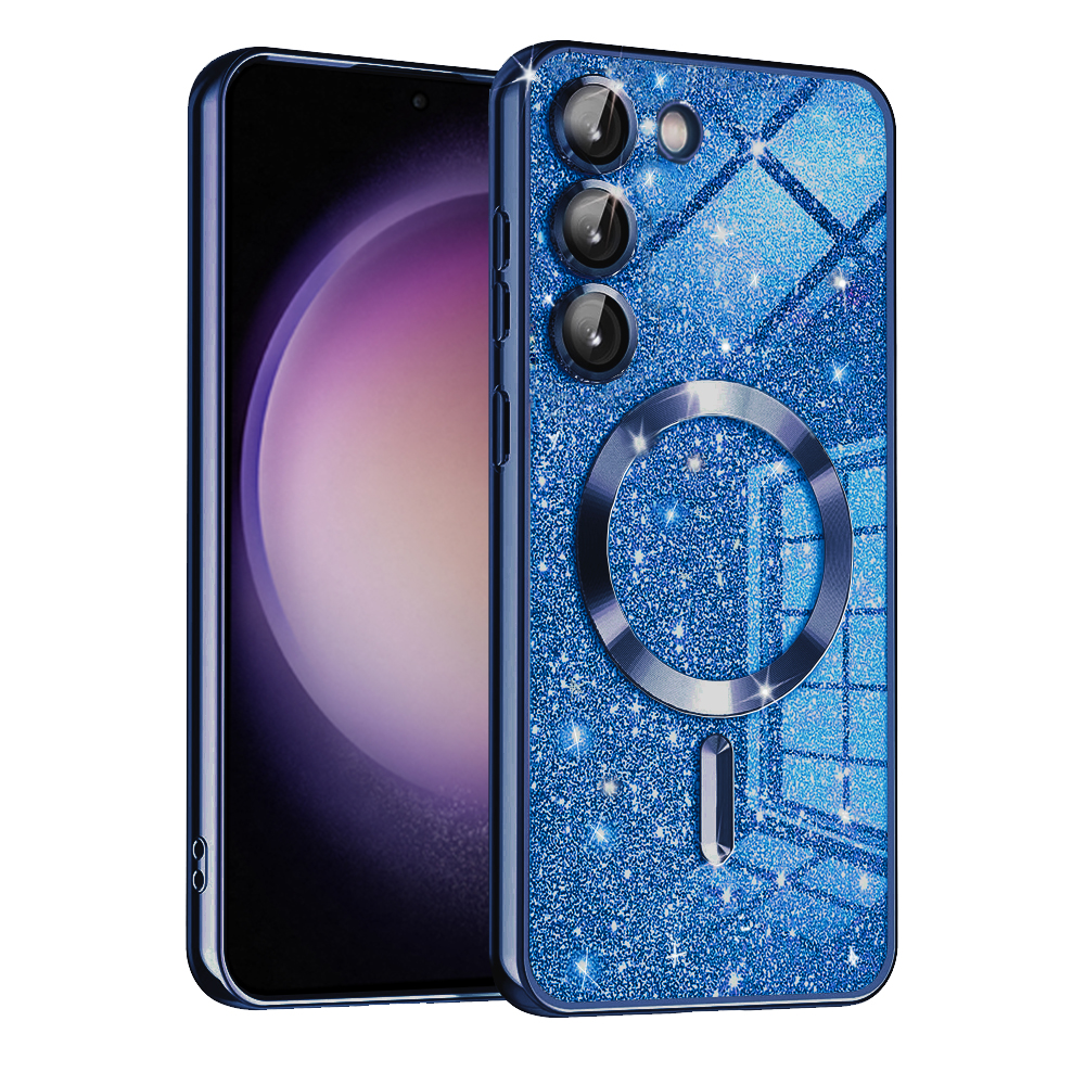 Levně Techsuit Luxusní Třpytivý MagSafe Samsung Galaxy S23 Plus Tmavě modrý