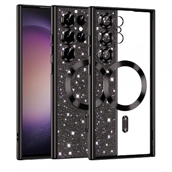 Techsuit Luxusní Třpytivý MagSafe Samsung Galaxy S23 Ultra Černý