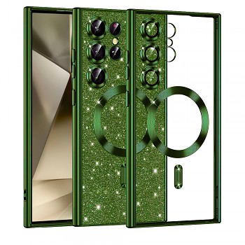 Třpytivý MagSafe Samsung Galaxy S24 Ultra Tmavě zelený