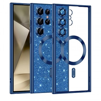 Techsuit Luxusní Třpytivý MagSafe Samsung Galaxy S24 Ultra Tmavě modrý