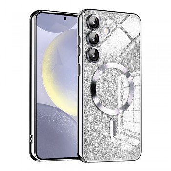 Techsuit Luxusní Třpytivý MagSafe Samsung Galaxy S24 Stříbrný