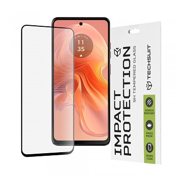 Techsuit 111D Full Cover Full Glue Glass Motorola Moto G04 G04s G24 G24 Power E14 Black