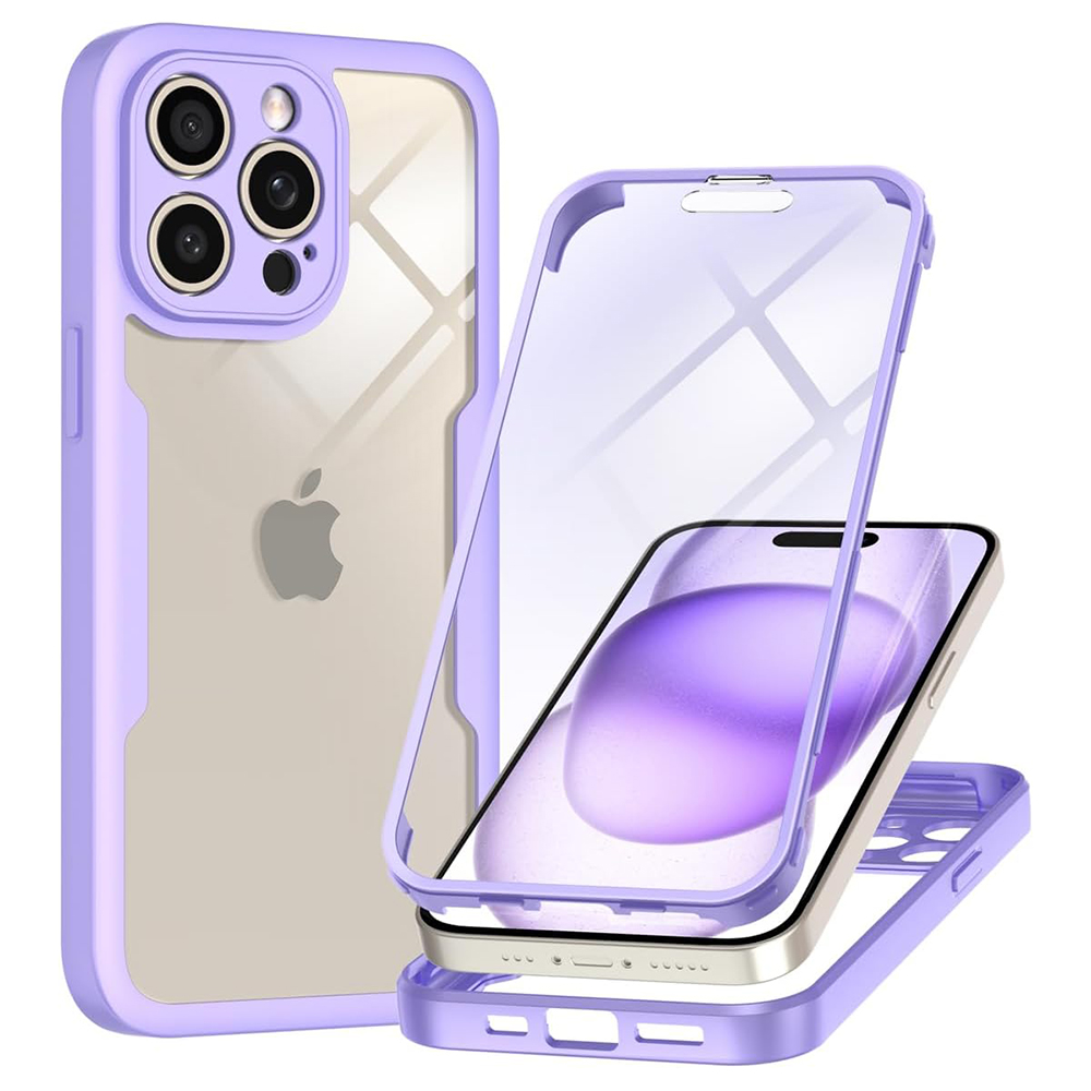 Levně Techsuit ColorVerse 360 Series Screen Protector iPhone 15 Pro Purple