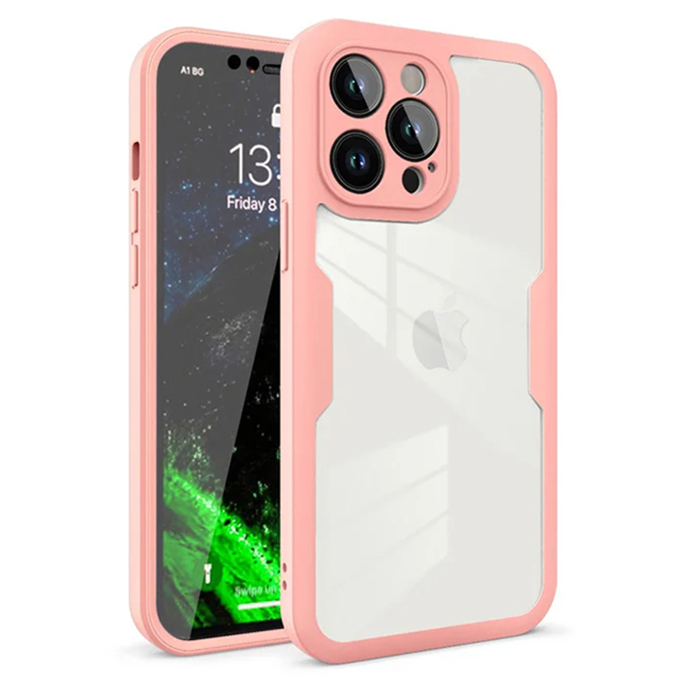 Levně Techsuit ColorVerse 360 Series Screen Protector iPhone 12 Pro Pink
