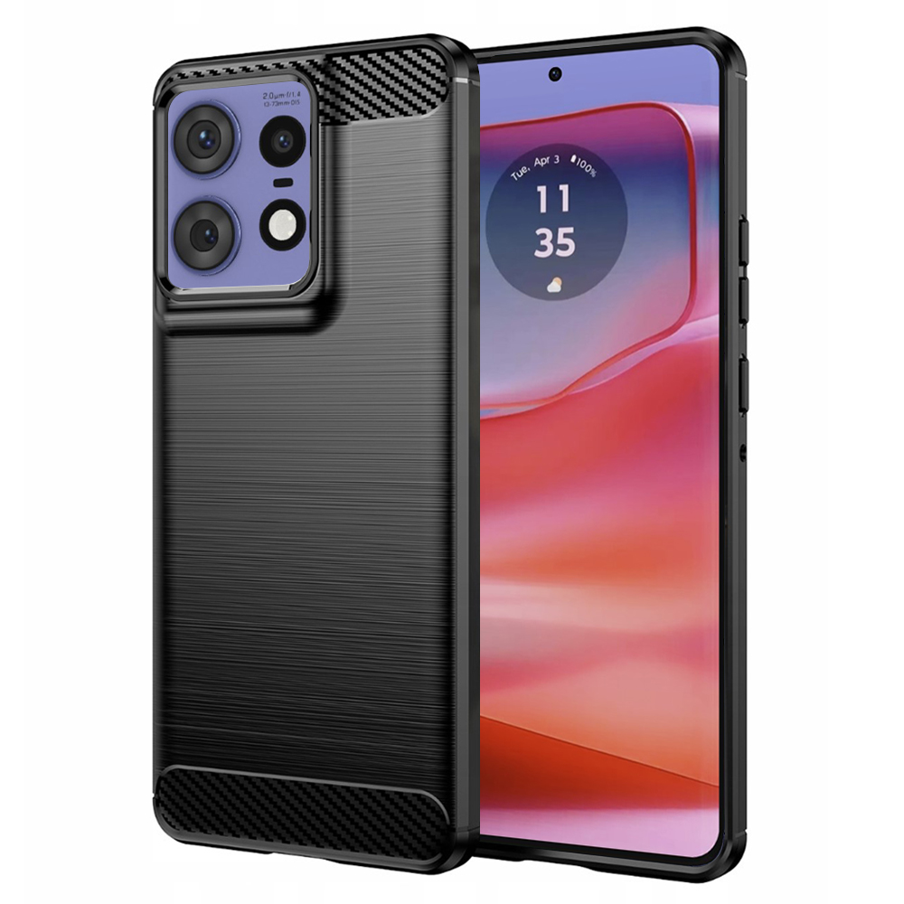 Levně Techsuit Carbon Silicone pouzdro Motorola Edge 50 Pro Black