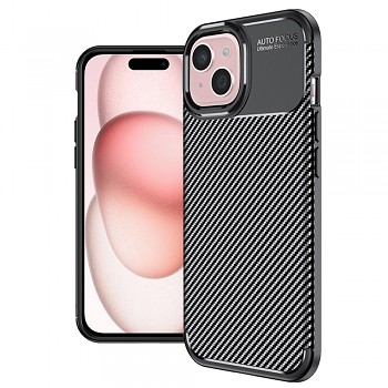 Techsuit CarbonFiber obal pro iPhone 15 Black