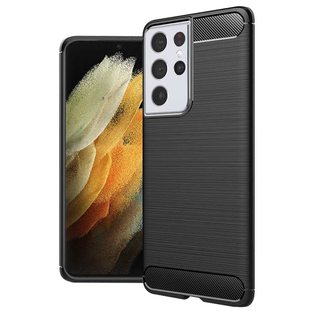 Levně Techsuit CarbonFiber Samsung Galaxy S21 Ultra 5G Black