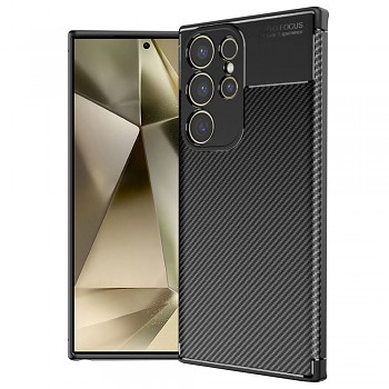Techsuit CarbonFiber obal Samsung Galaxy S24 Ultra černý