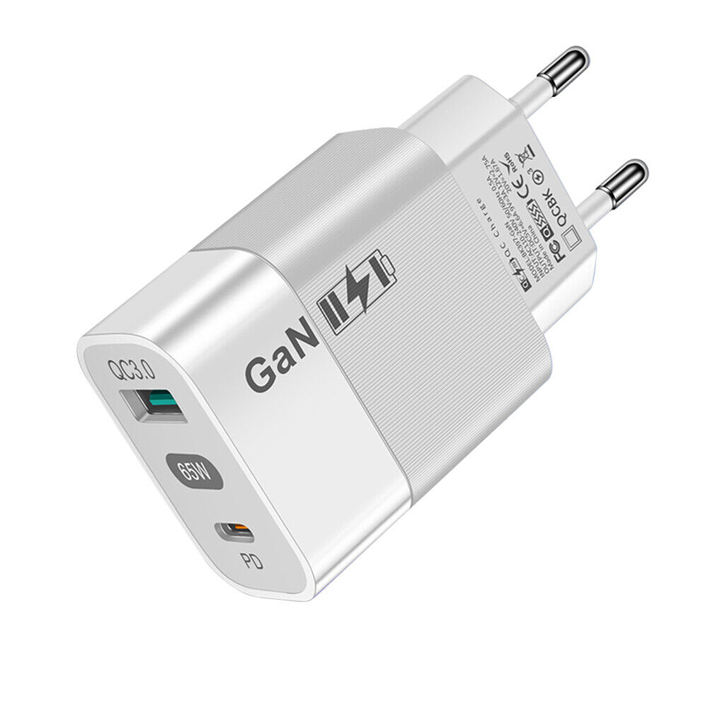 Levně Techsuit síťová nabíječka CHPD131 GaN USB Type C 65W bílá