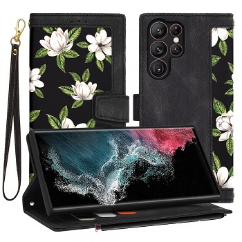 Techsuit FlipCraft obal Samsung Galaxy S22 Ultra 5G Flowers