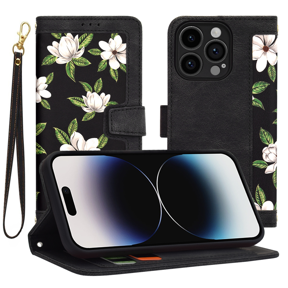 Levně Techsuit FlipCraft iPhone 14 Pro Flowers of the Dawn
