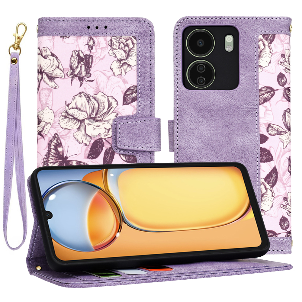 Levně Techsuit FlipCraft obal Xiaomi Redmi 13C 4G Poco C65 fialový