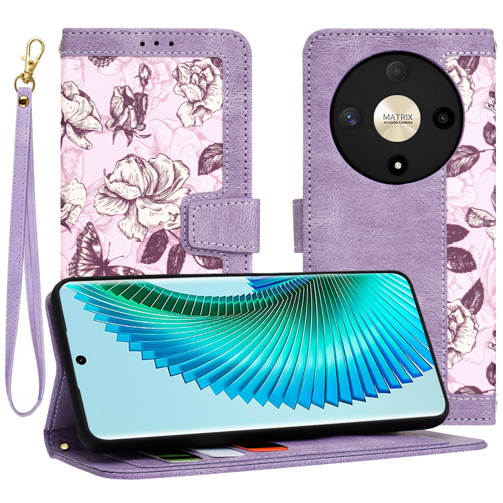 Levně Techsuit Flipové pouzdro Honor Magic6 Lite Tajemná Fialová