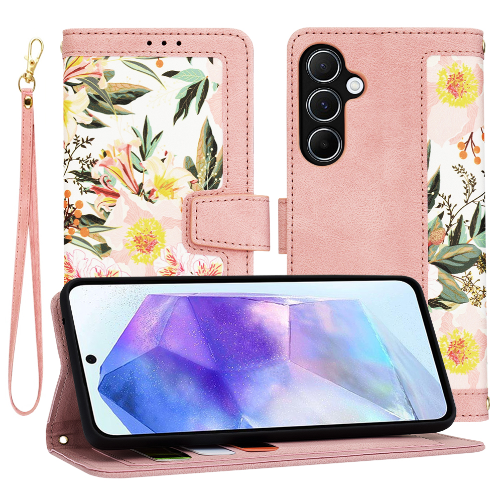 Techsuit Flipové pouzdro Samsung Galaxy A55 5G Sladká růžová
