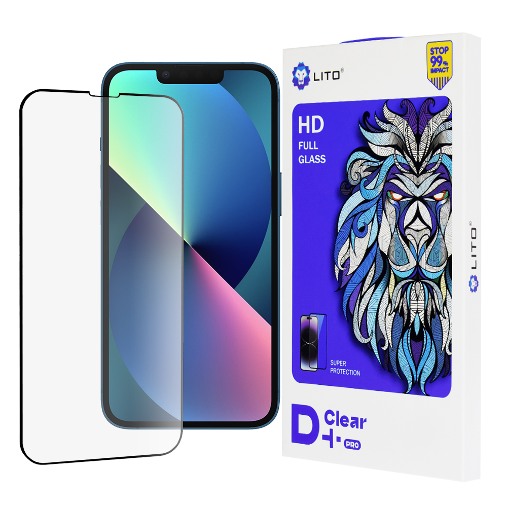Levně Lito D+ Pro Clear pro iPhone 13 13 Pro 14 Black
