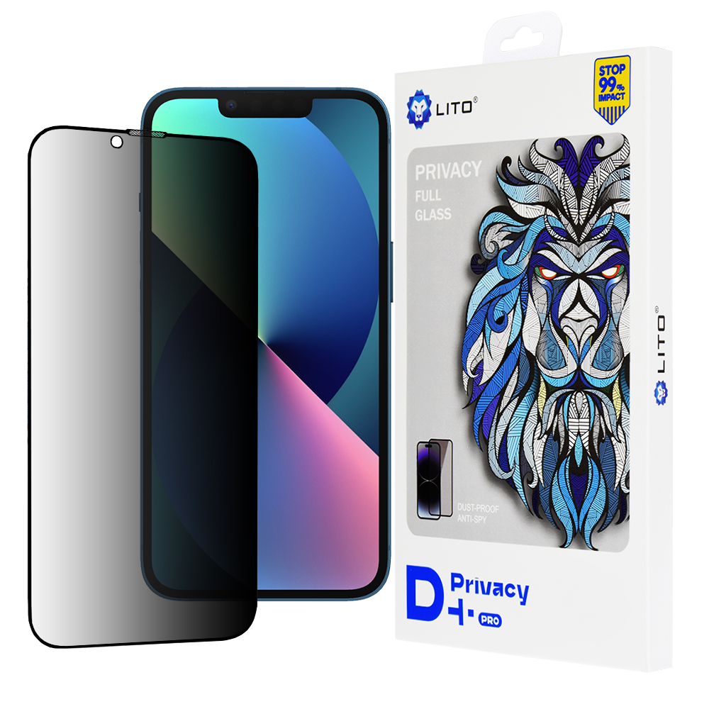 Levně Lito D+ Pro Soukromí iPhone 13 iPhone 13 Pro iPhone 14 Black