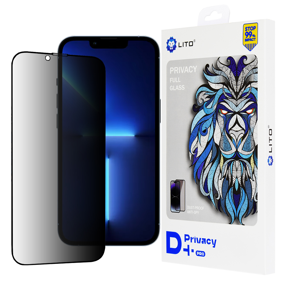 Levně Lito D+ Pro Privacy iPhone 13 Pro Max a 14 Plus Black