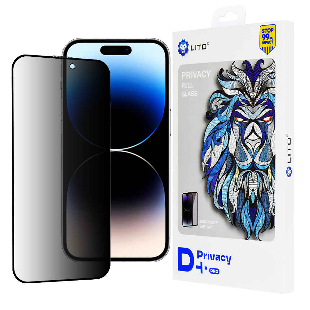 Levně Lito D+ Pro Soukromí iPhone 14 Pro Černá