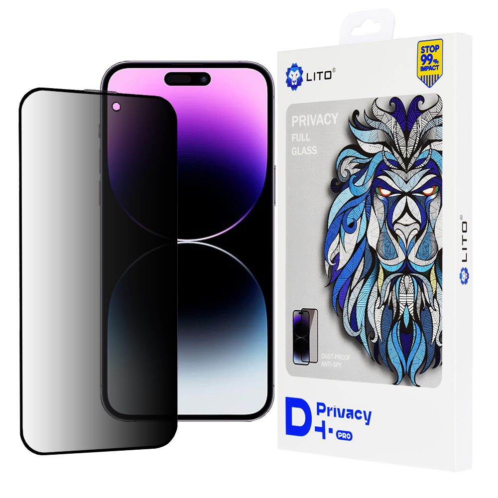 Levně Lito D+ Pro Privacy iPhone 14 Pro Max Černá