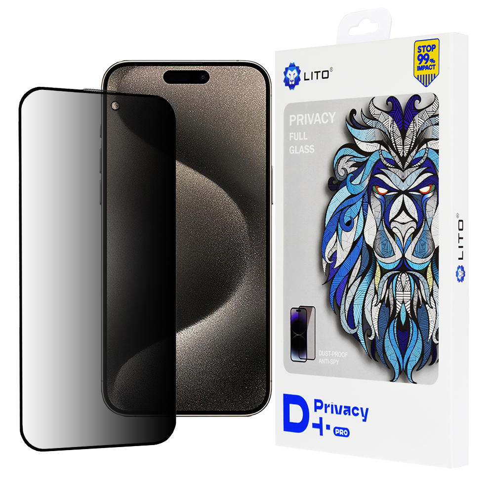 Lito D+ Pro Privacy iPhone 15 Pro Max Black