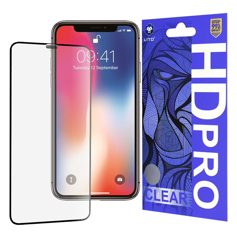 Levně Lito HD Pro Čiré iPhone X iPhone XS iPhone 11 Pro Černá