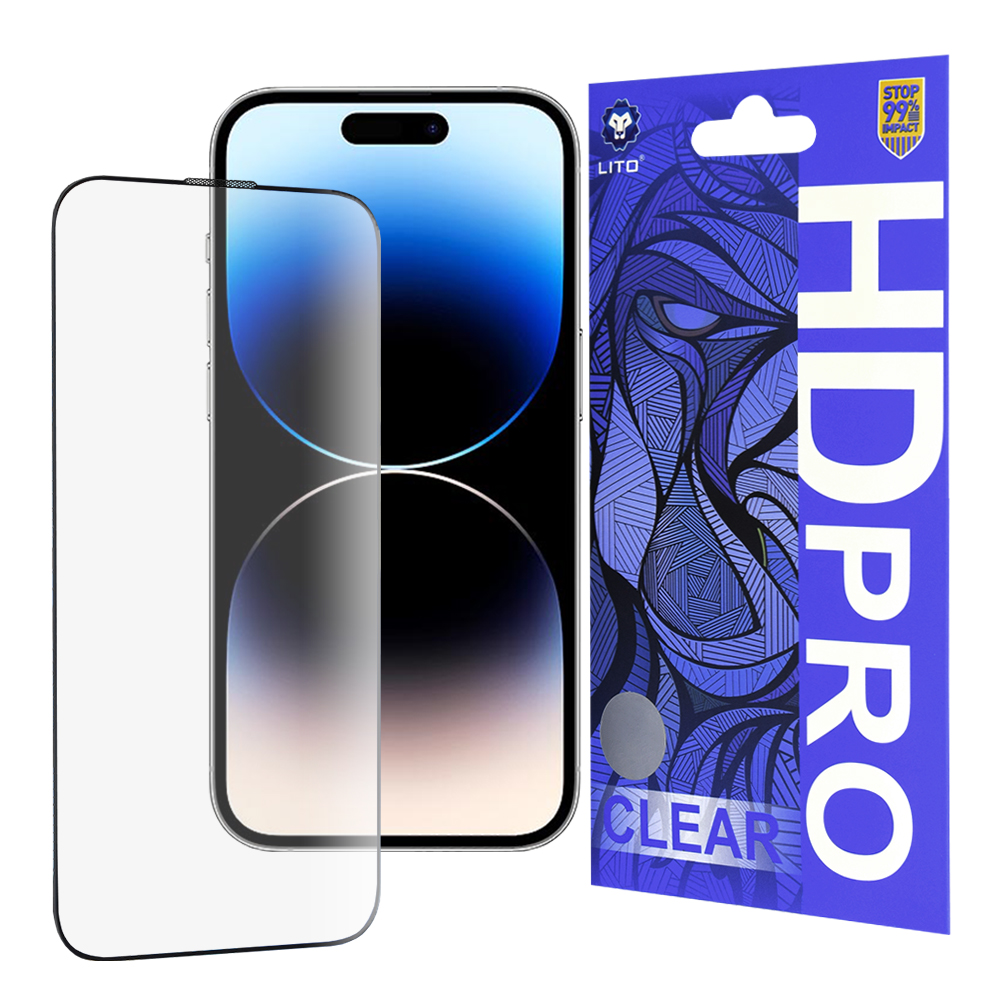 Levně Lito HD Pro Clear iPhone 14 Pro Černá