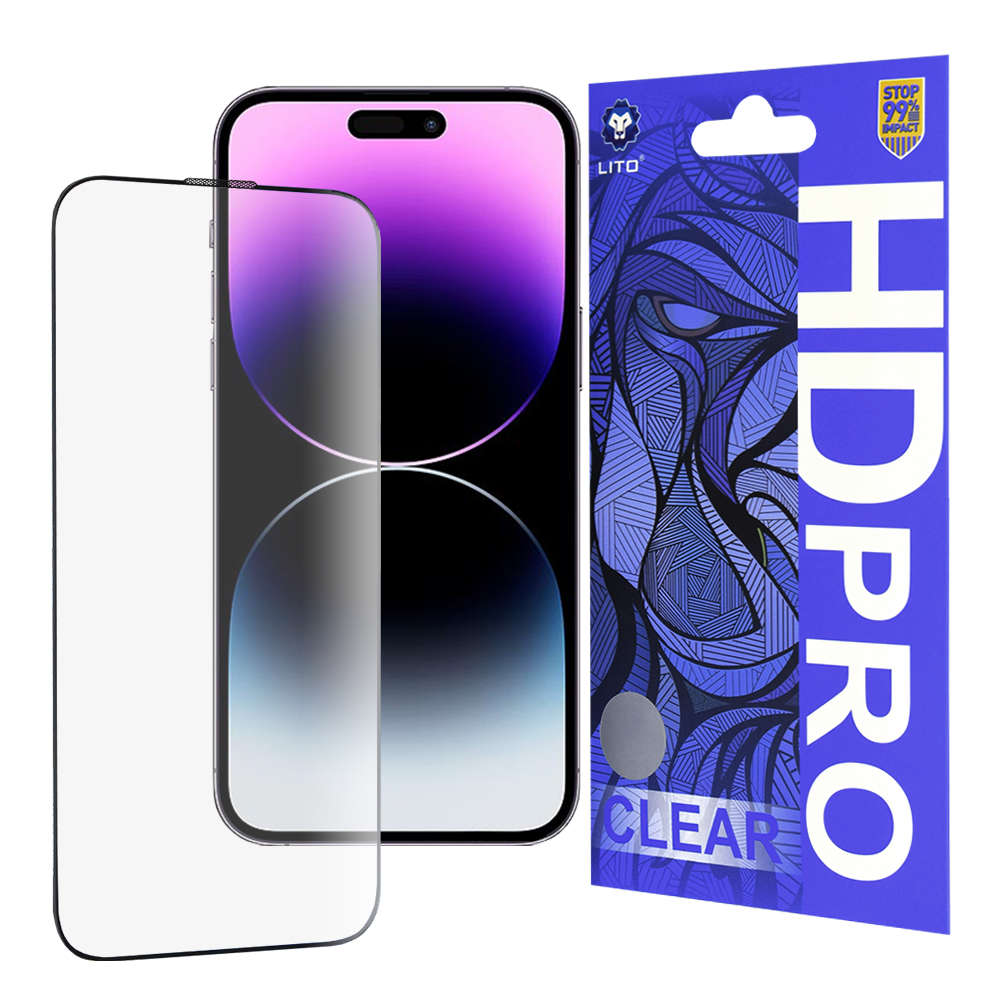 Levně Lito HD Pro Clear iPhone 14 Pro Max Černý