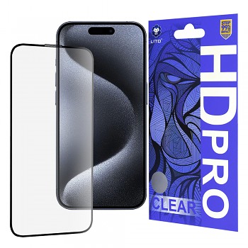 Lito HD Pro Clear iPhone 15 Pro Černá