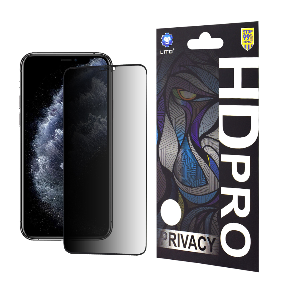 Levně Lito HD Pro Privacy fólie iPhone XS Max i 11 Pro Max černá