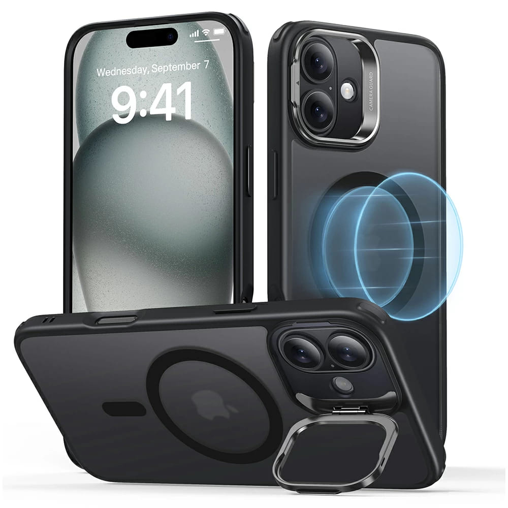 Levně ESR Hybridní HaloLock Kickstand iPhone 16 Matná Černá