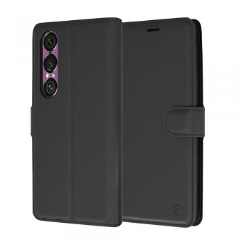 Techsuit Kožené pouzdro Sony Xperia 1 VI Black