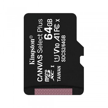 Kingston Karta Canvas Select Plus MicroSDXC 64GB U3 Černá