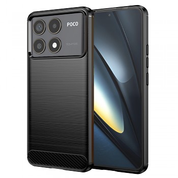 Techsuit Karbon Silikon Xiaomi Poco F6 Pro Černý