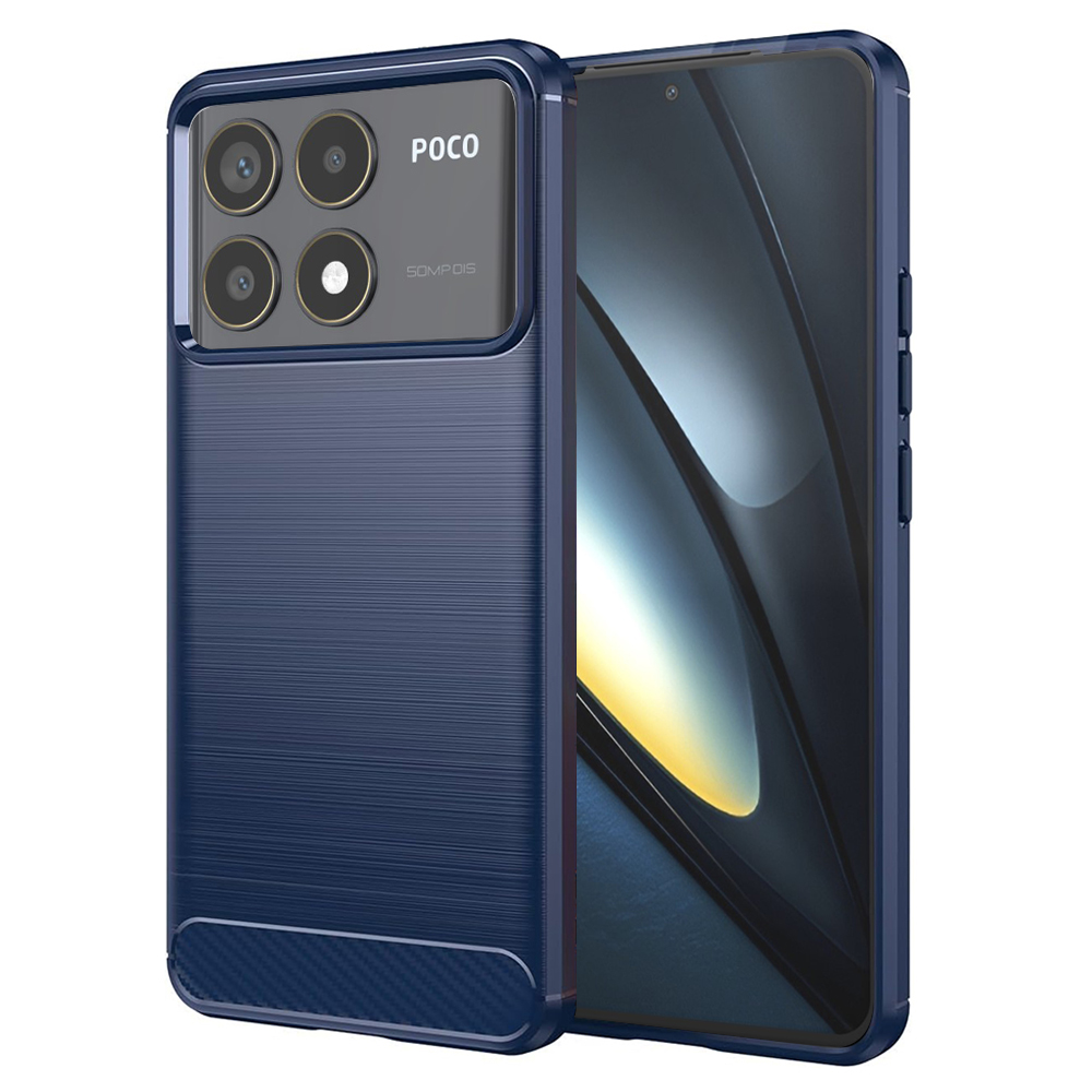 Levně Techsuit Karbon Silikon Xiaomi Poco F6 Pro Modrý