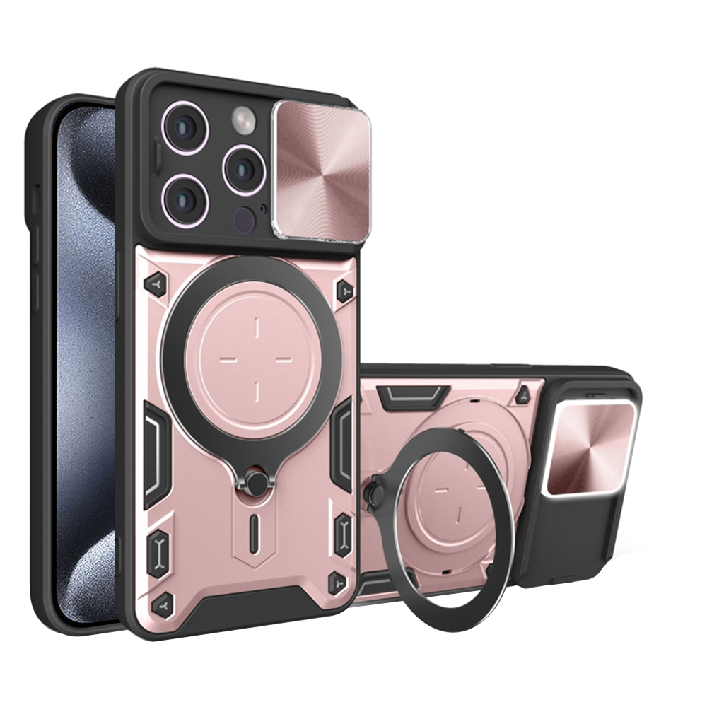 Levně Techsuit CamGuard Pro iPhone 15 Pro Růžové zlato