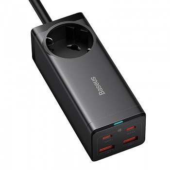 Baseus Zásuvková lišta GaN3 Pro 2xUSB 2xUSB-C AC 100W Black