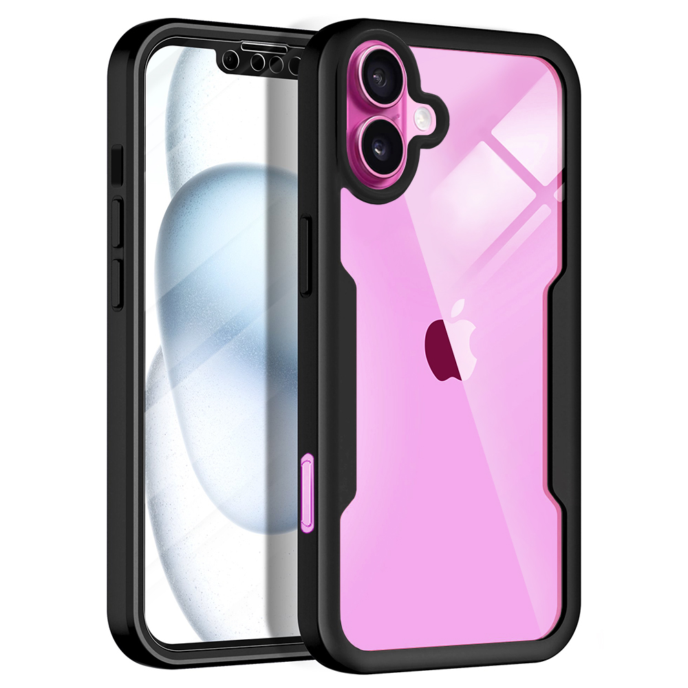 Levně Techsuit ColorVerse 360 Series s ochranným sklem iPhone 16 Plus Černá