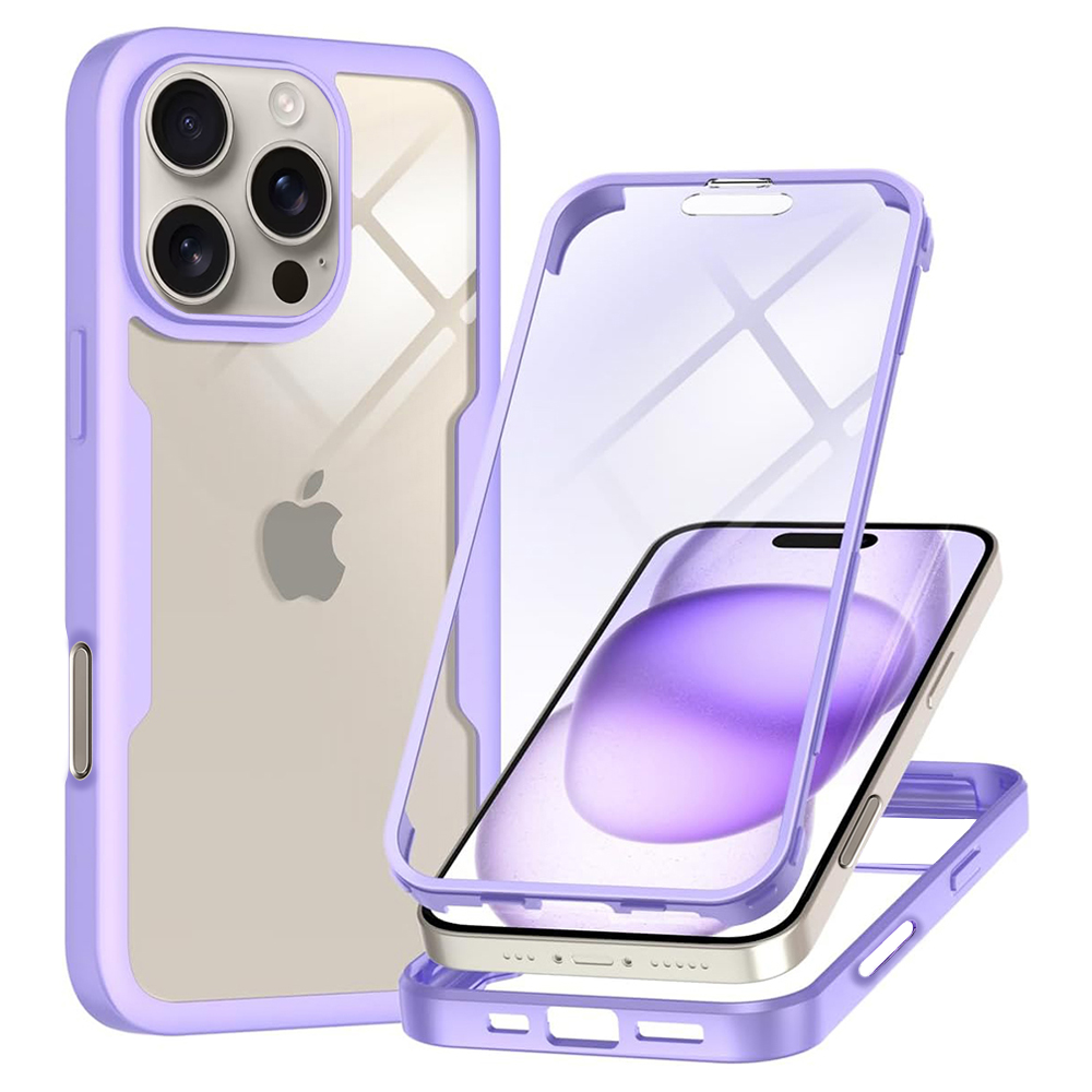 Levně Techsuit ColorVerse 360 Series Ochranné sklo iPhone 16 Pro Fialová
