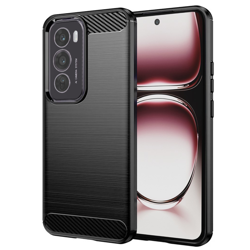 Levně Techsuit Karbon Silikon Oppo Reno12 Pro Black