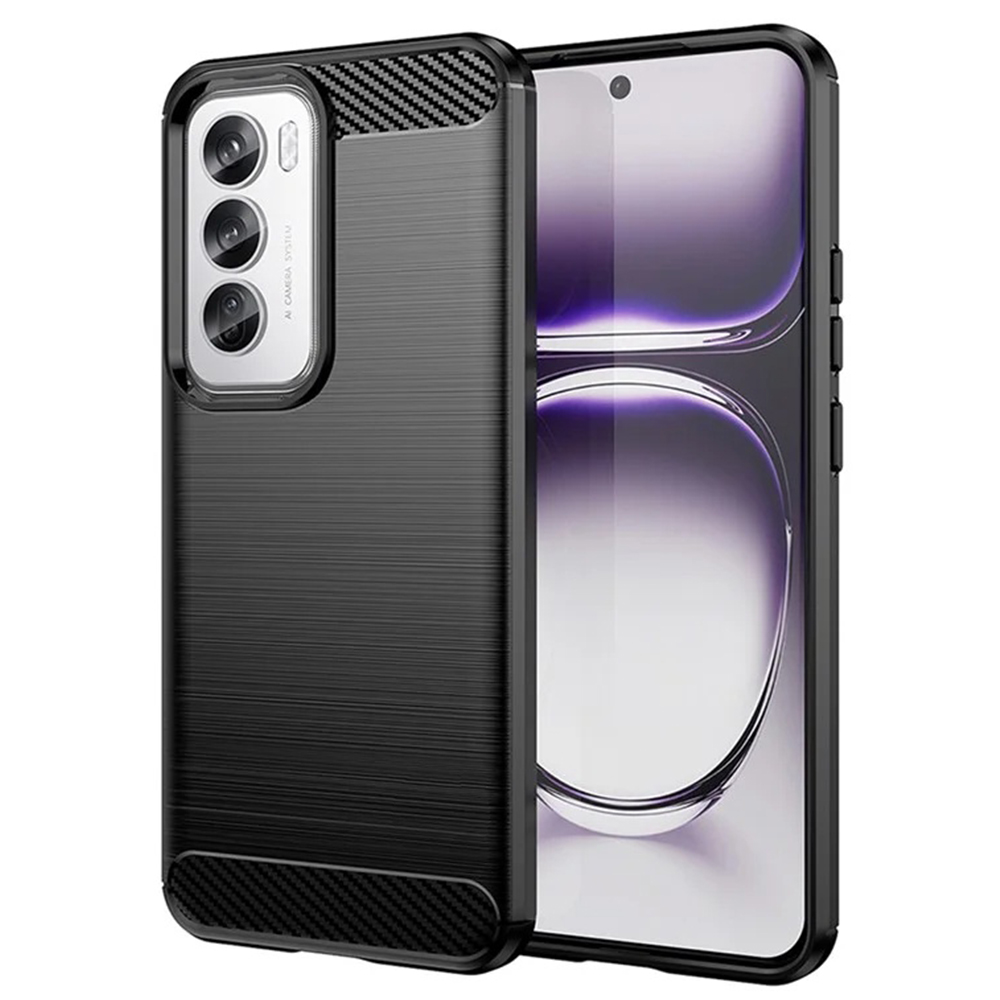 Levně Techsuit Karbon Silikon Oppo Reno12 Černá