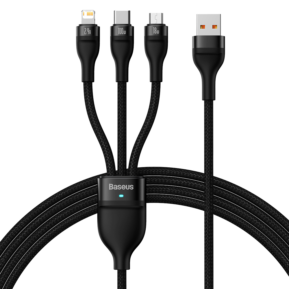 Levně Baseus Datový kabel Flash Series 2 100W 1.2m Černý