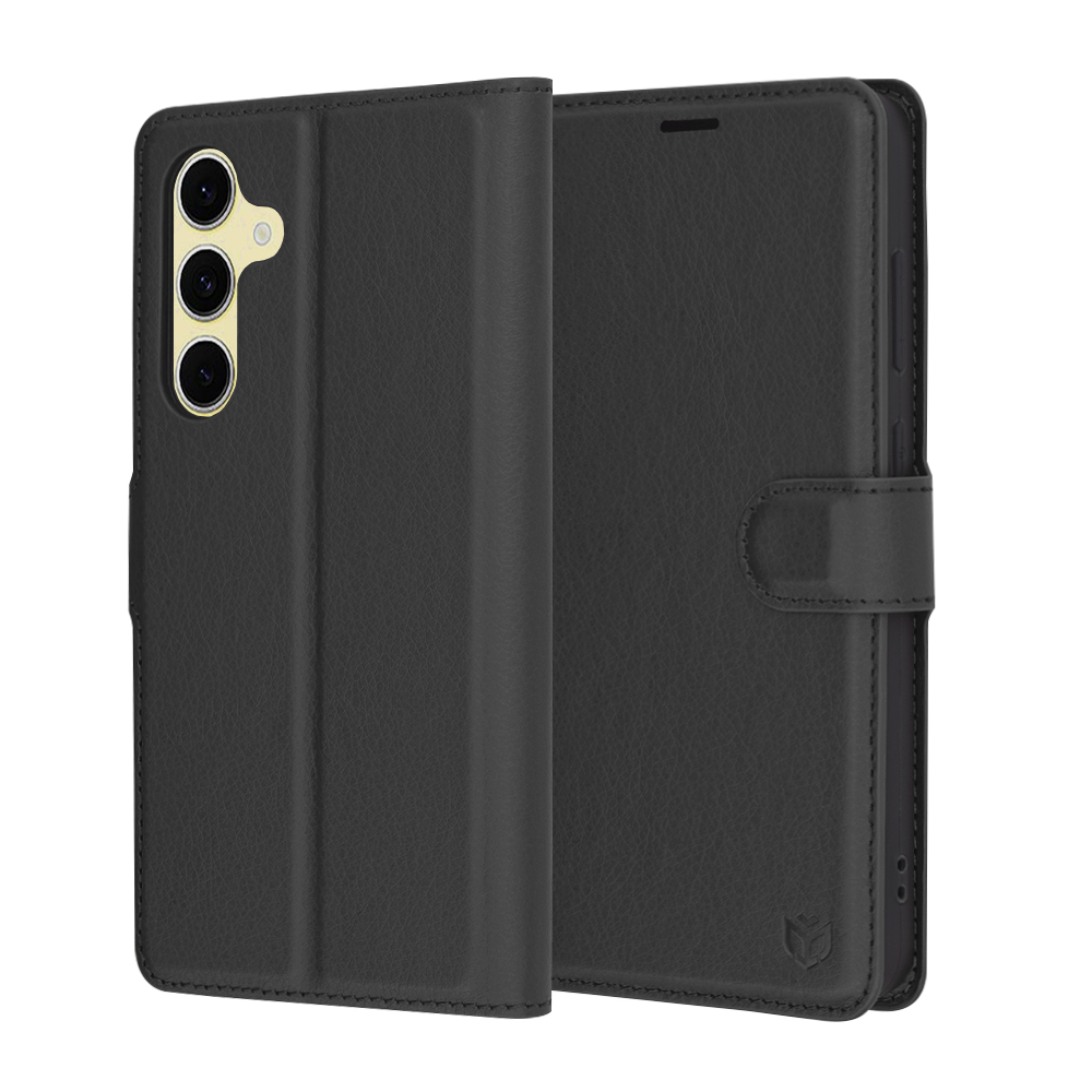 Levně Techsuit Leather Folio pouzdro Samsung Galaxy S24 FE černé