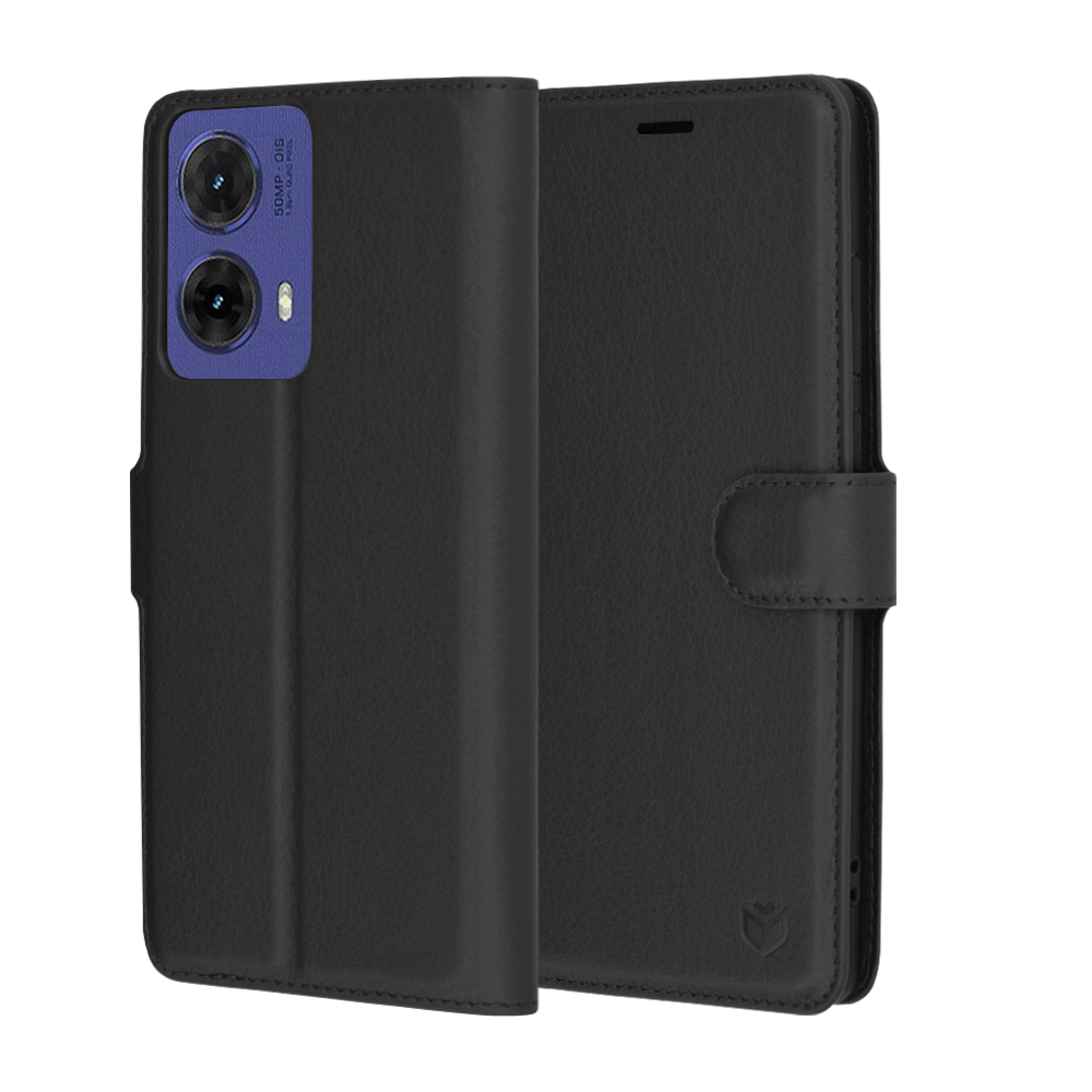 Levně Techsuit Kožené pouzdro Motorola Moto G85 Černá