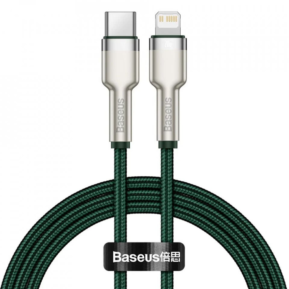 Levně Baseus Kabel Cafule Type-C to Lightning 20W 1m Tmavě zelená