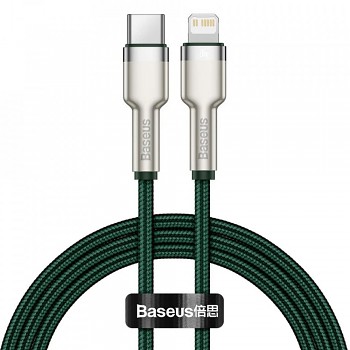 Baseus Kabel Cafule Type-C to Lightning 20W 1m Tmavě zelená