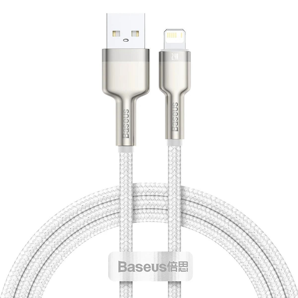 Baseus Datový kabel Cafule Series Metal USB to Lightning 2.4A 1m Bílý