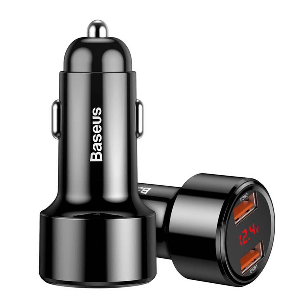 Levně Baseus Autonabíječka Rychlé nabíjení 45W 2x USB Černá