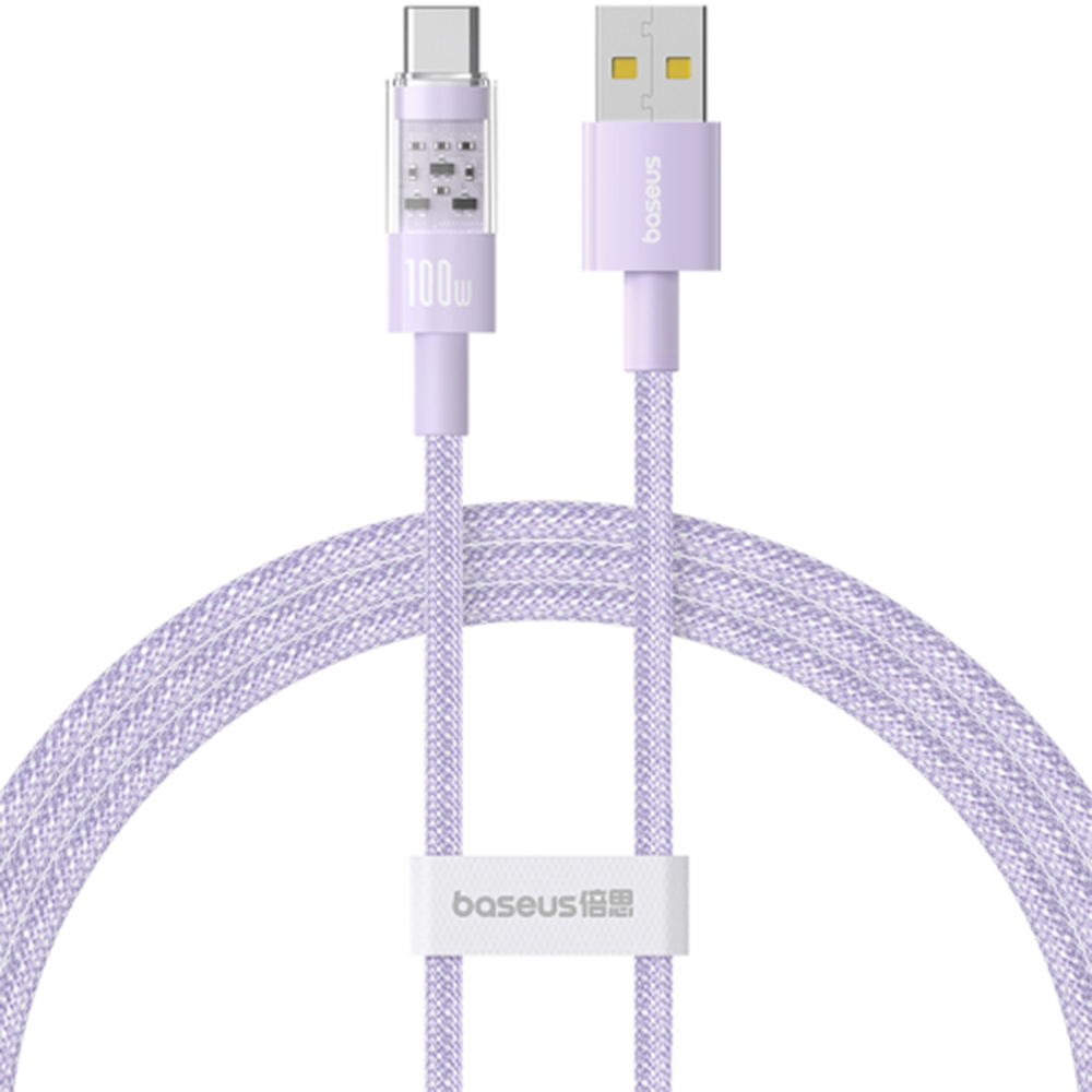 Levně Baseus Data Cable Gem USB to Type-C 100W 1m Nebula Purple